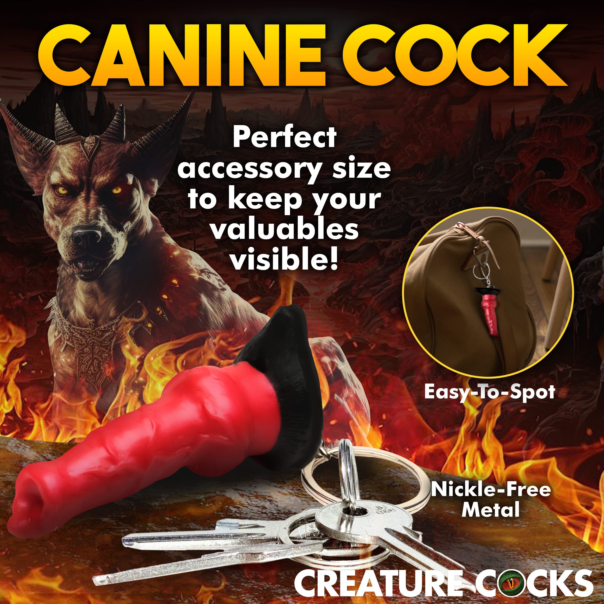 Hell Hound Mini Dildo Key Chain - Image 6