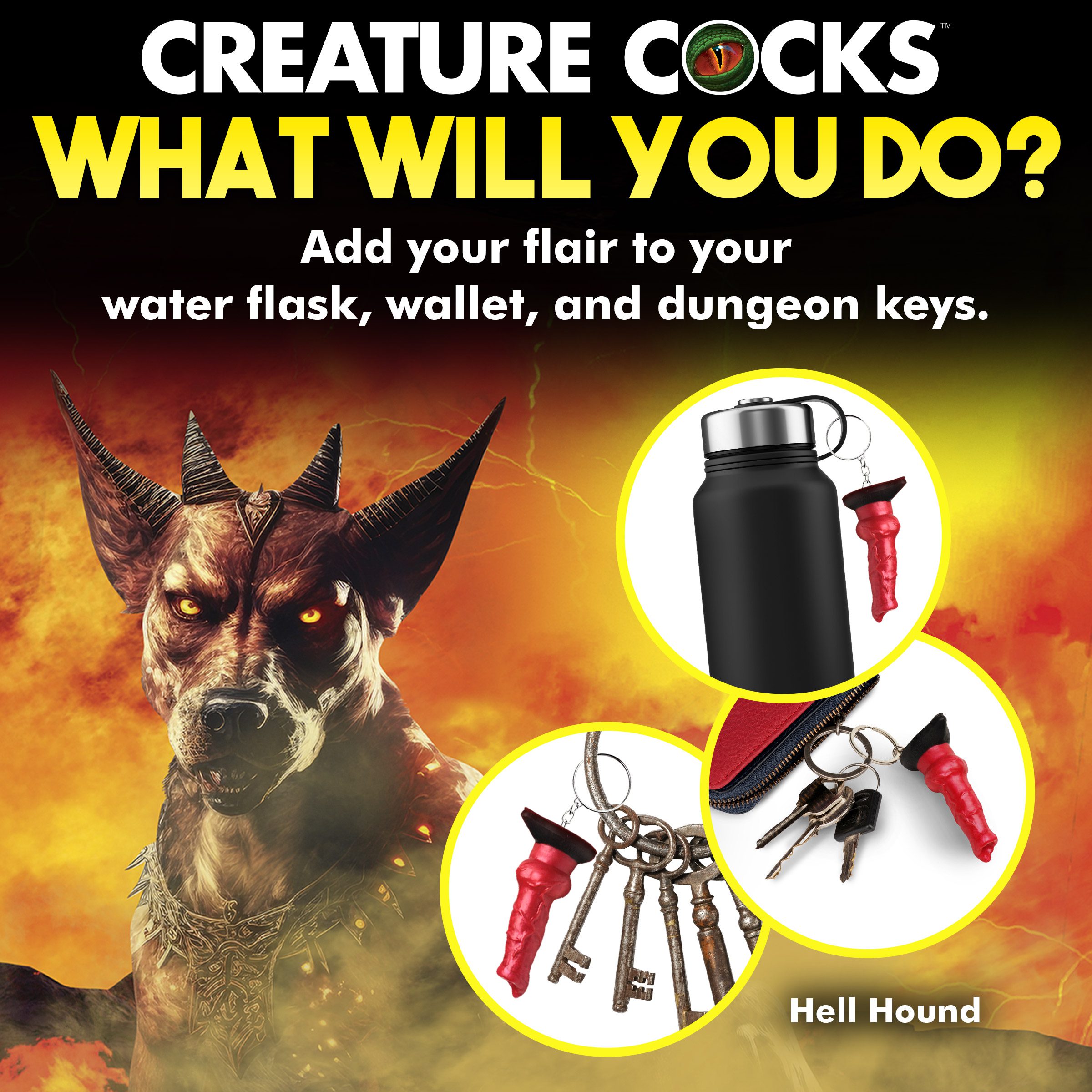 Hell Hound Mini Dildo Key Chain - Image 8
