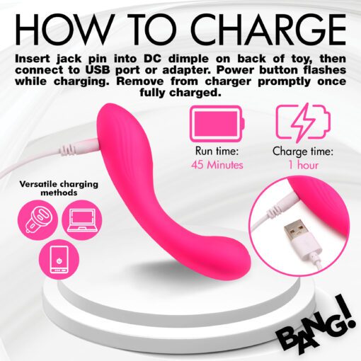 G-Spot Silicone Vibrator - Pink - Image 6