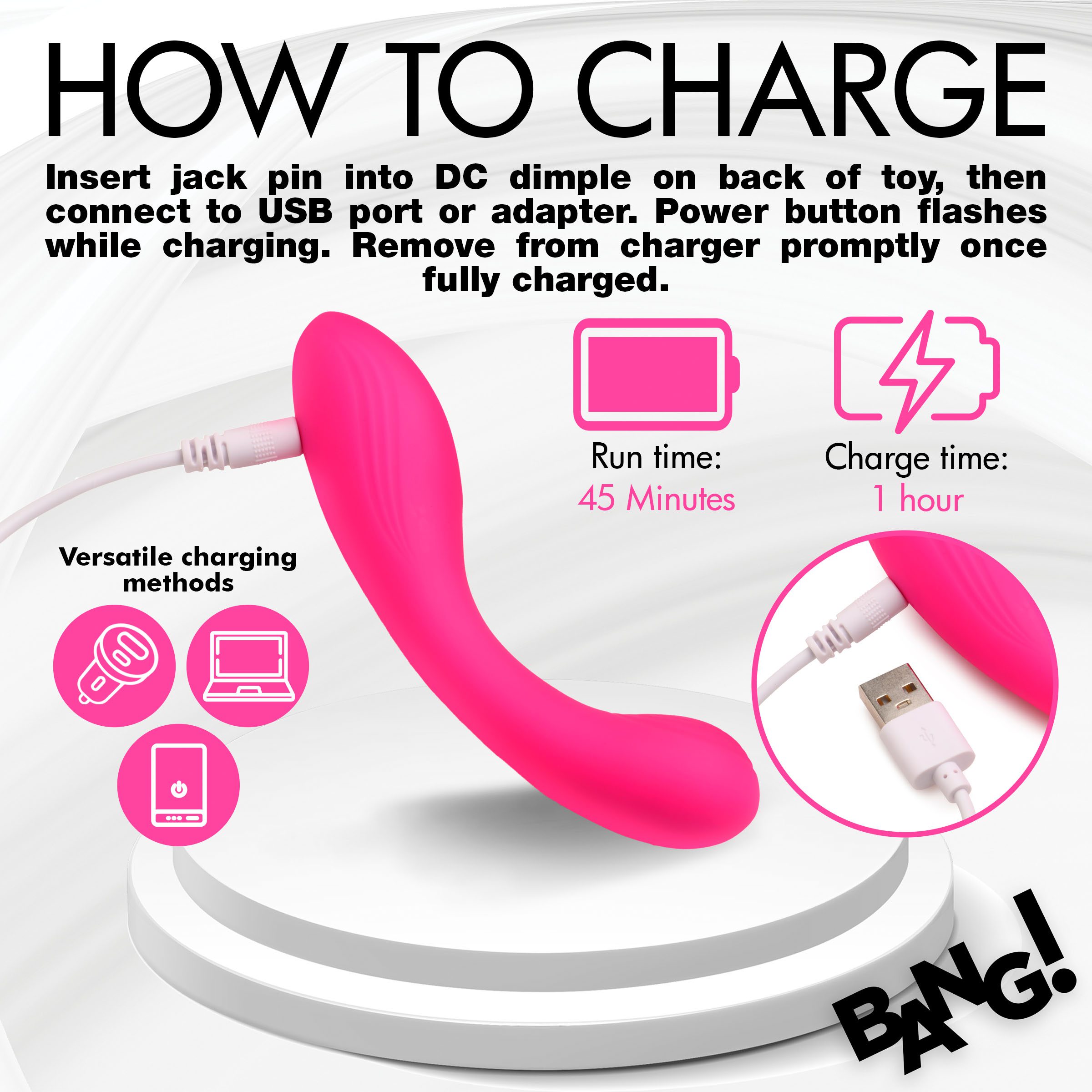 G-Spot Silicone Vibrator - Pink - Image 6