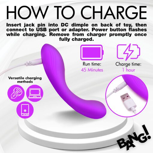 G-Spot Silicone Vibrator - Purple - Image 7