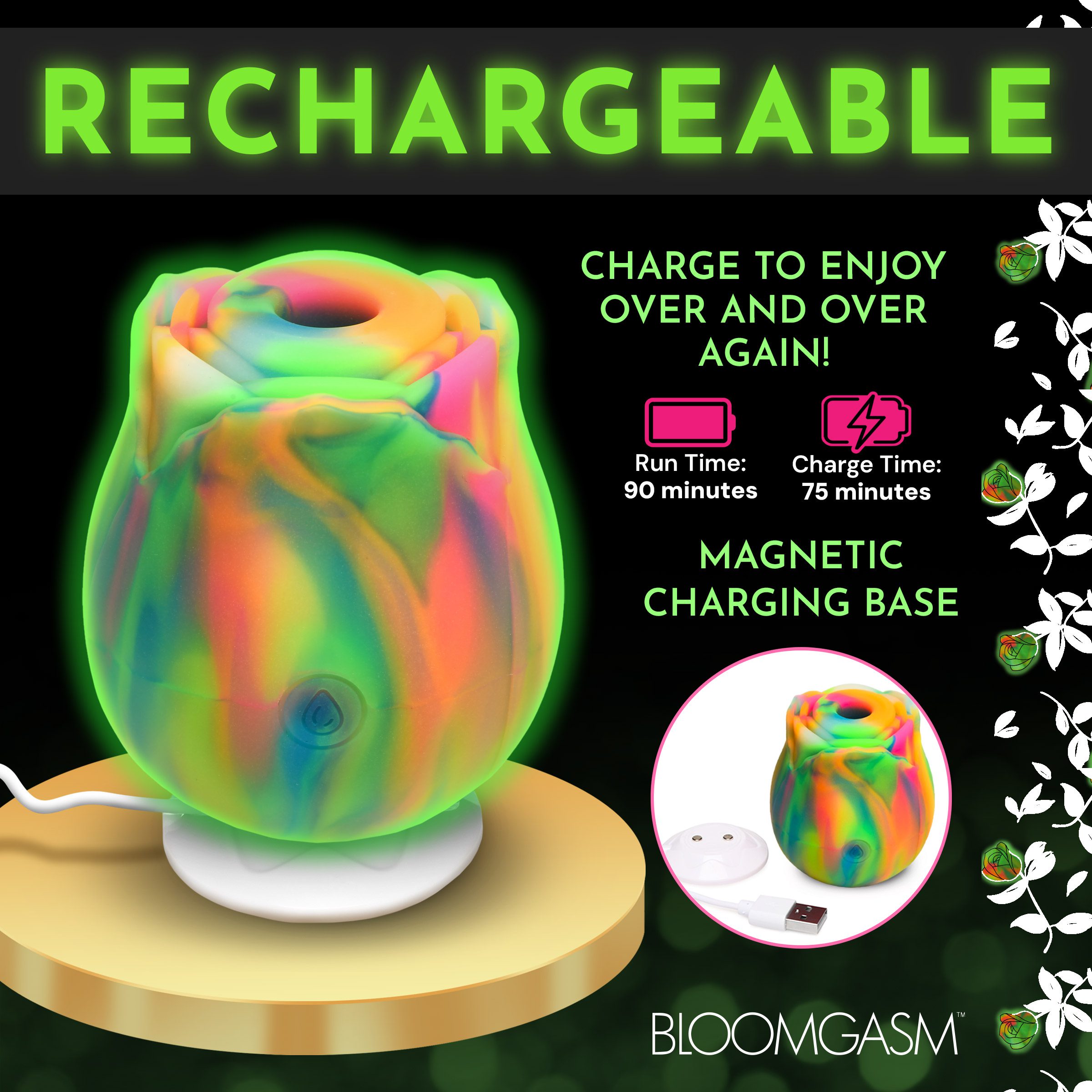 Glow Rose Glow-in-the-Dark Clitoral Stimulator - Image 8