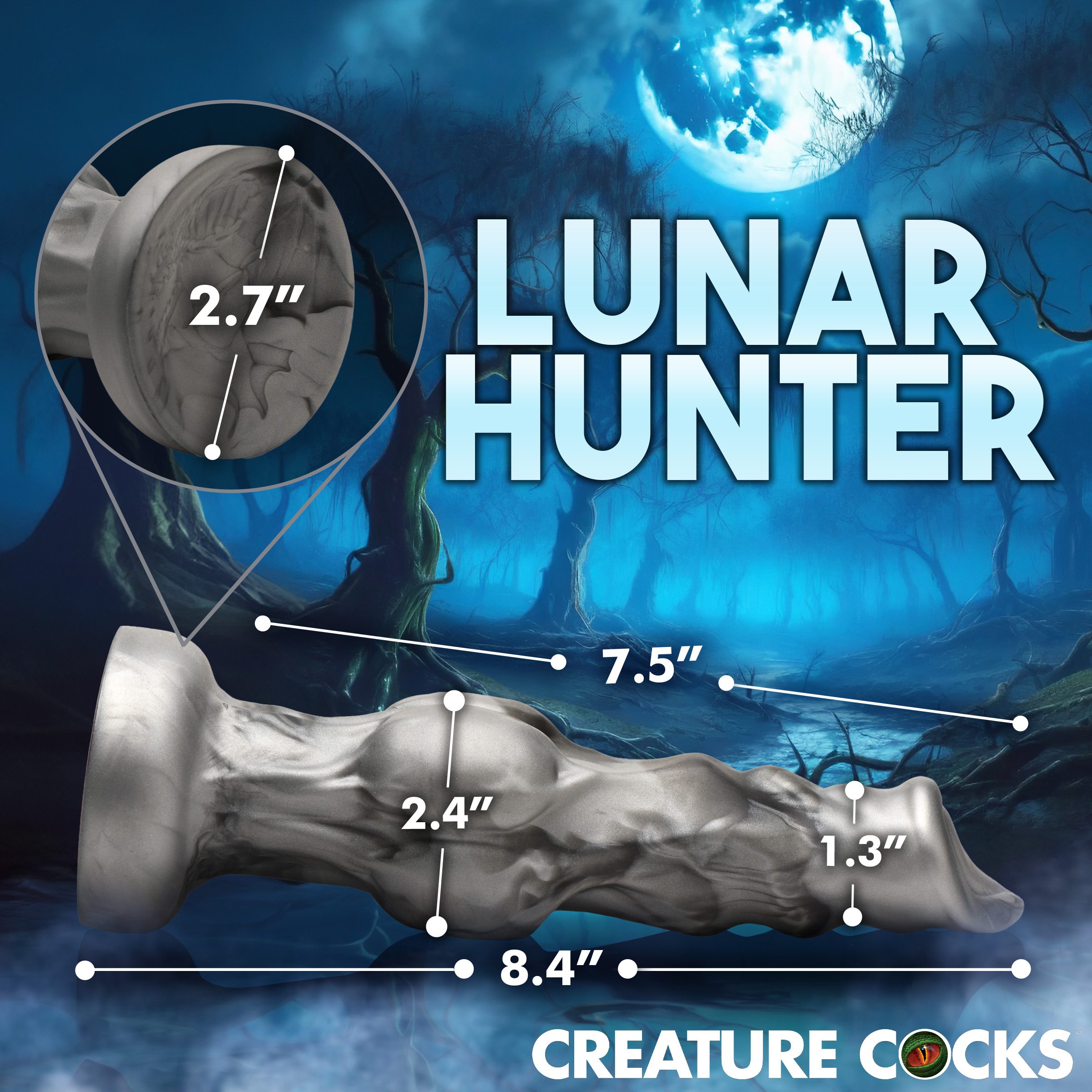 Night Prowler Silicone Dildo - Medium - Image 4