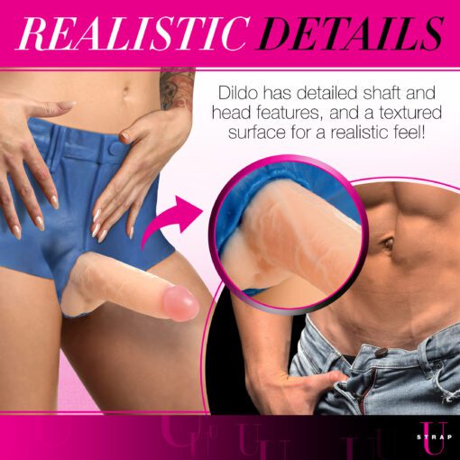 Booty Shorts 6 Inch Dildo Silicone Strap On Harness - Medium - Image 6