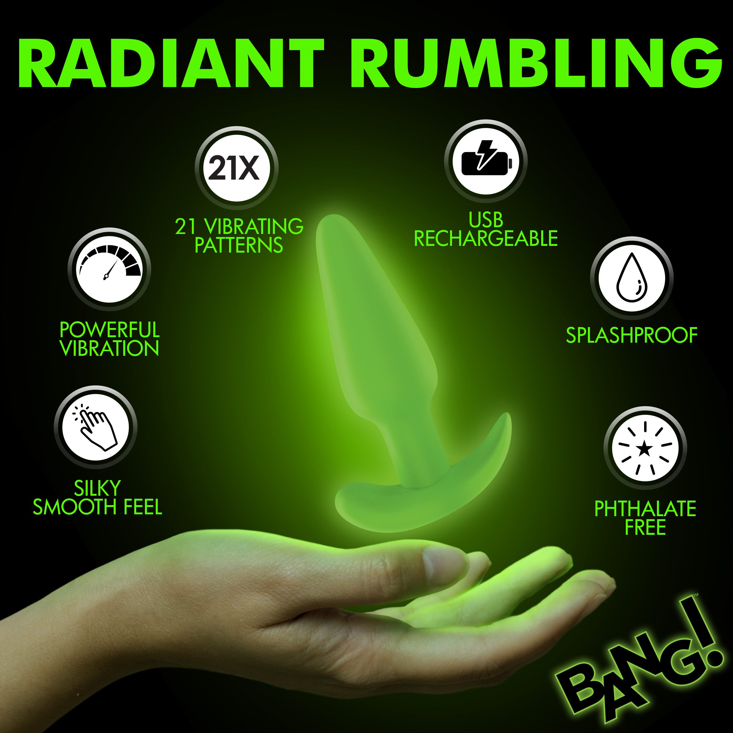Glow-in-the-Dark Silicone Butt Plug - Image 5