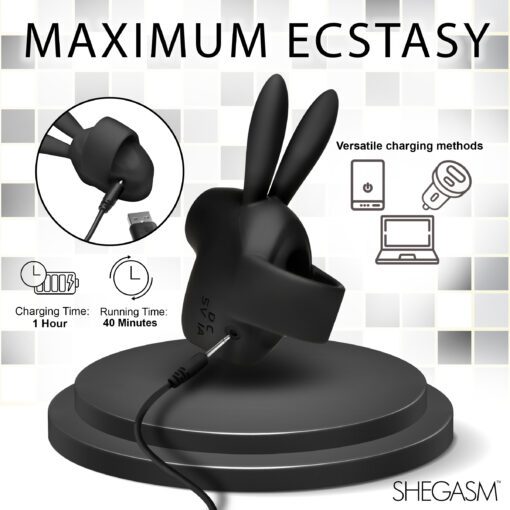 Sucky Bunny Clit Stimulator - Black - Image 6