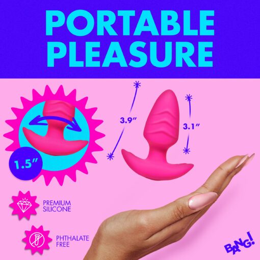Rotating and Vibrating Silicone Butt Plug - Pink - Image 5