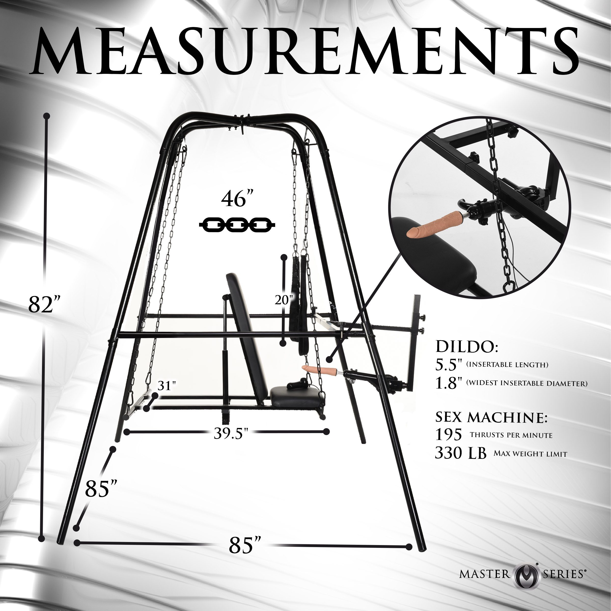 Throne Deluxe Adjustable Sling with Sex Machine - Image 5