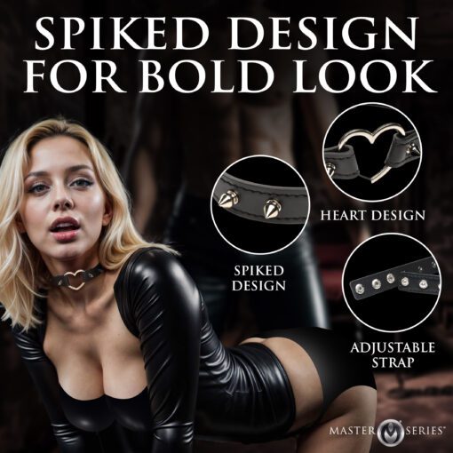 Spiked Heart Choker - Black - Image 4