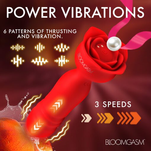 Rose Delight Silicone Thrusting Vibrator - Image 4