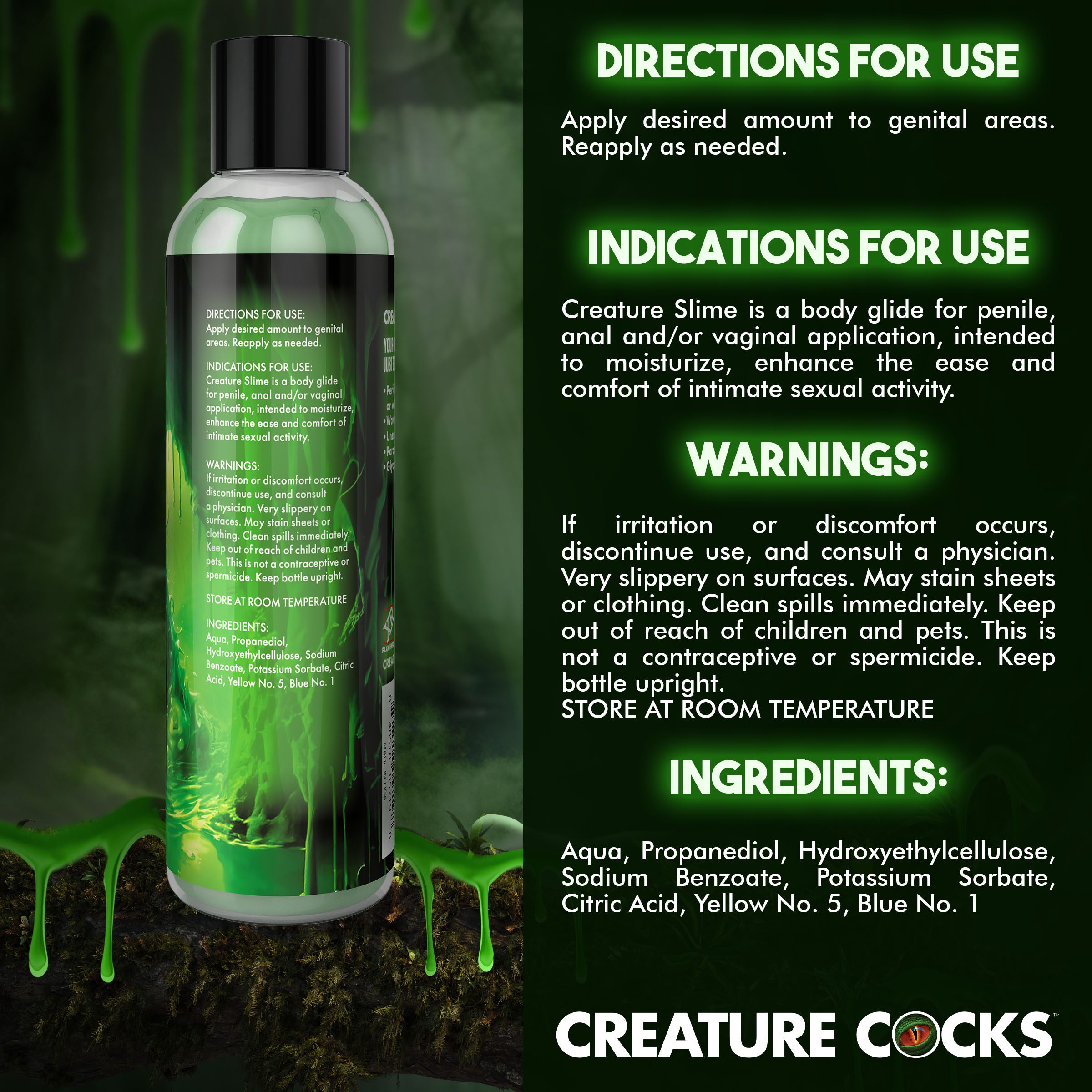Green Creature Slime Water-Based Lubricant - 8oz - Image 8