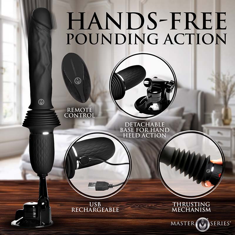 Ultimate Power Pounder Vibrating & Thrusting Silicone Dildo w/ Remote - Image 2