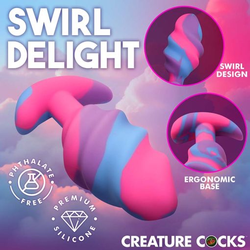 Unicorn Swirl Silicone Butt Plug - Large - Image 2