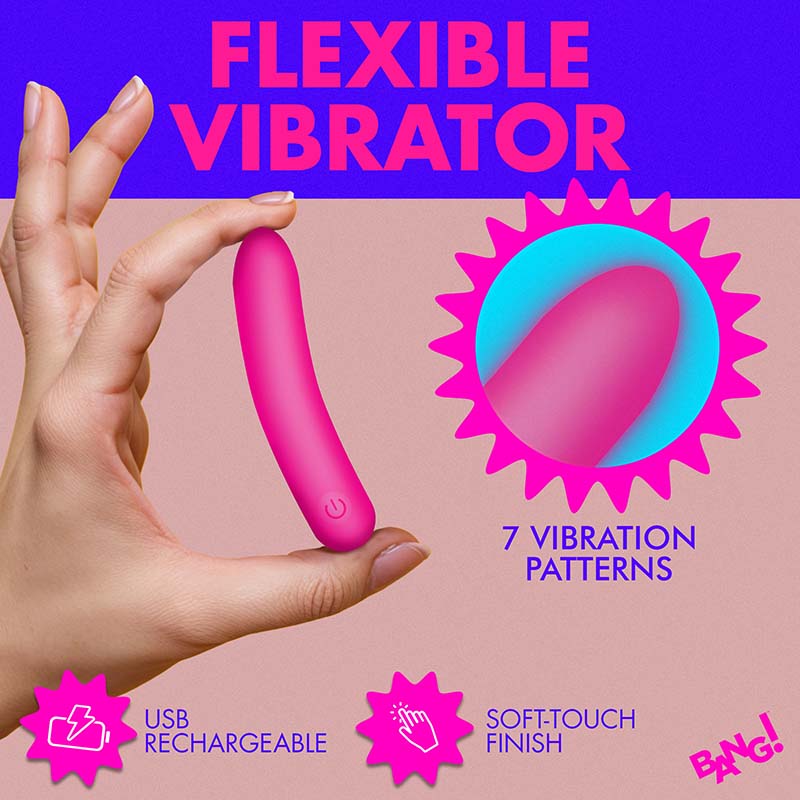 Tapered Flexible Silicone Bullet - Pink - Image 2