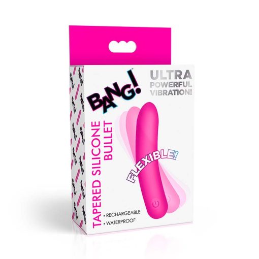 Tapered Flexible Silicone Bullet - Pink - Image 7