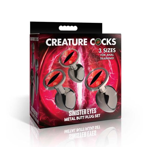 Sinister Eyes Red Eye Metal Butt Plug Set - Image 5