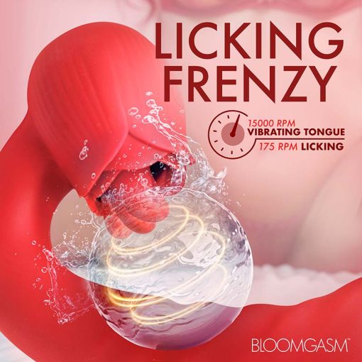 Boom Bloom Thrusting & Licking Rose Vibrator - Image 4