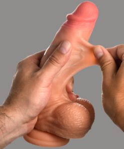 Real Skin Silicone Dildo with Balls - 8 Inch