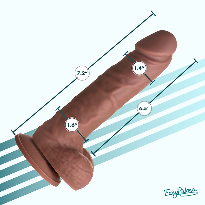 Easy Riders 7 Inch Silicone Dildo with Balls - Dark - Image 3