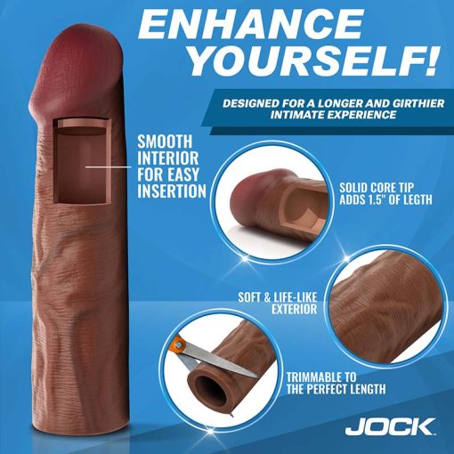 Enhancers 1.5" Silicone Penis Extension Sleeve - Dark - Image 2