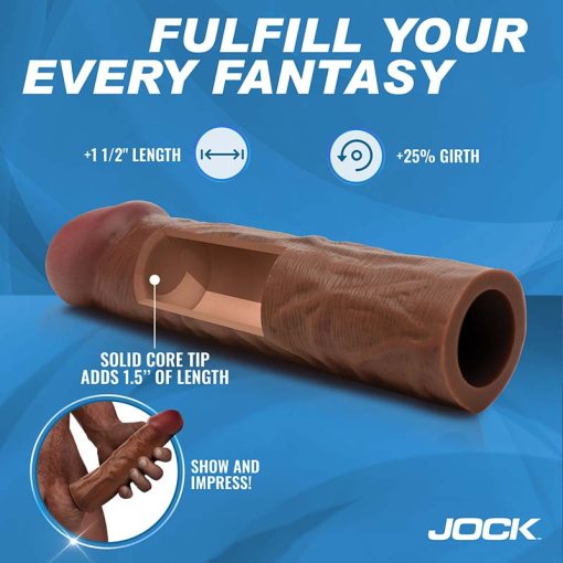 Enhancers 1.5" Silicone Penis Extension Sleeve - Dark - Image 3