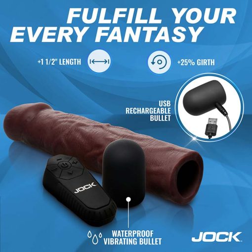 Enhancers Vibrating Penis Extension w/ Remote - Dark - Image 3