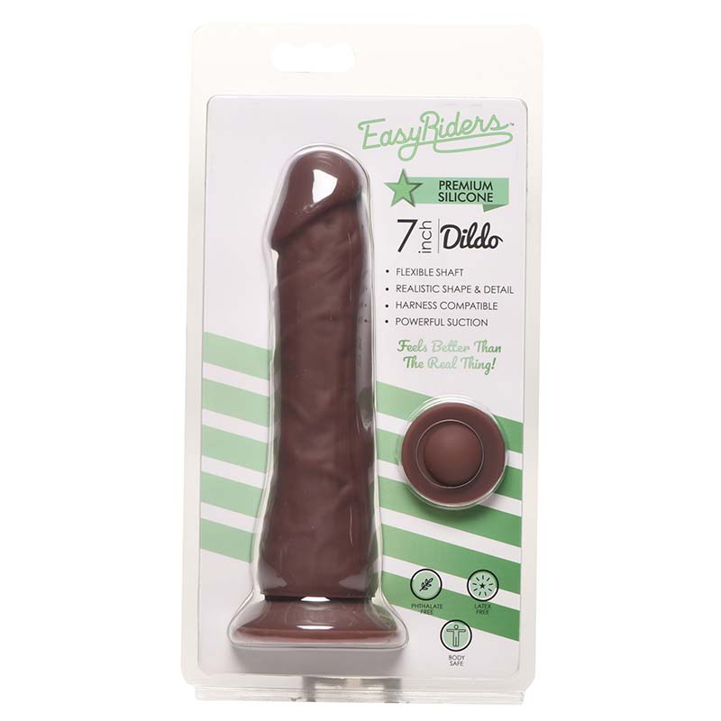 Easy Riders 7 Inch Silicone Dildo - Dark - Image 4