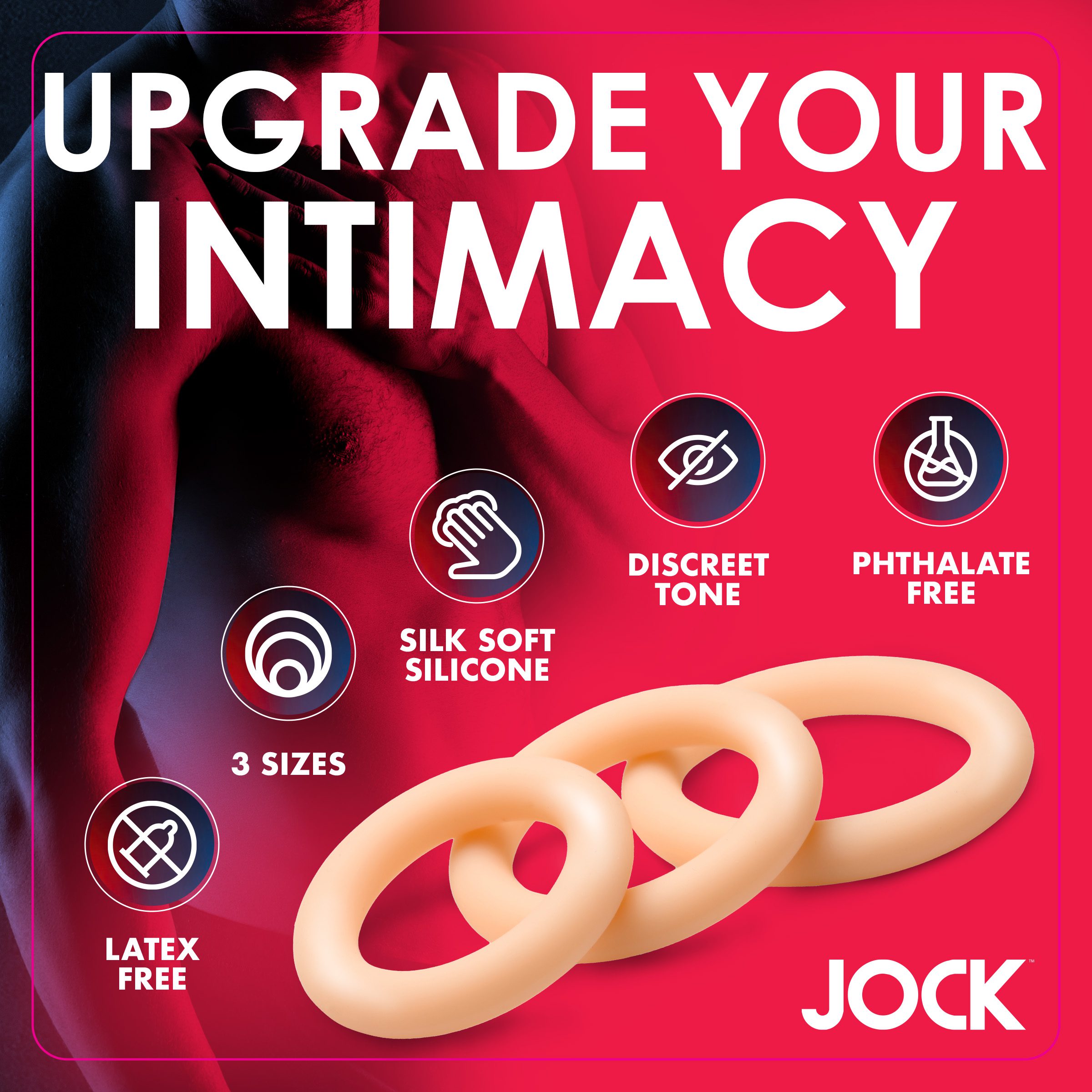 Discreet Silicone Cock Ring Set - Light - Image 6