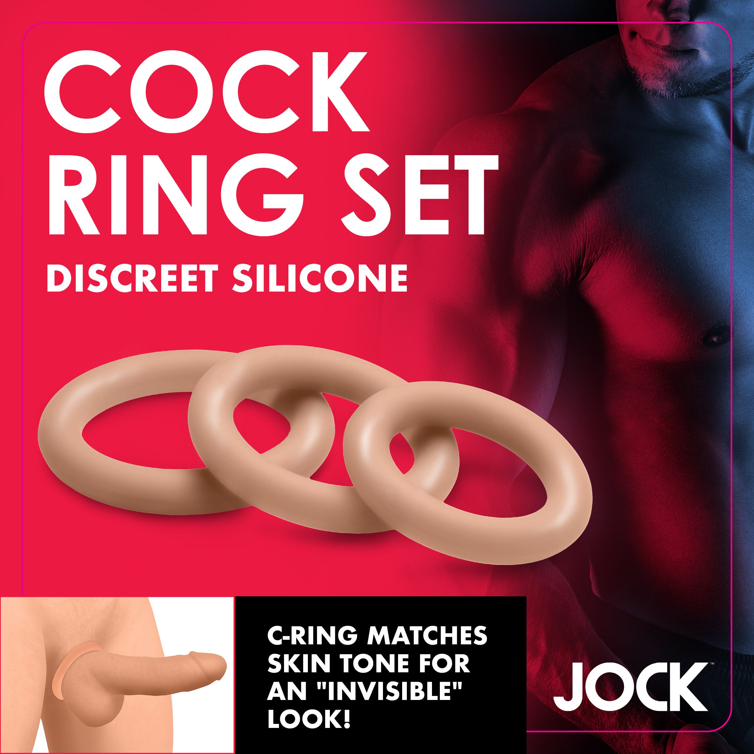 Discreet Silicone Cock Ring Set - Medium - Image 3