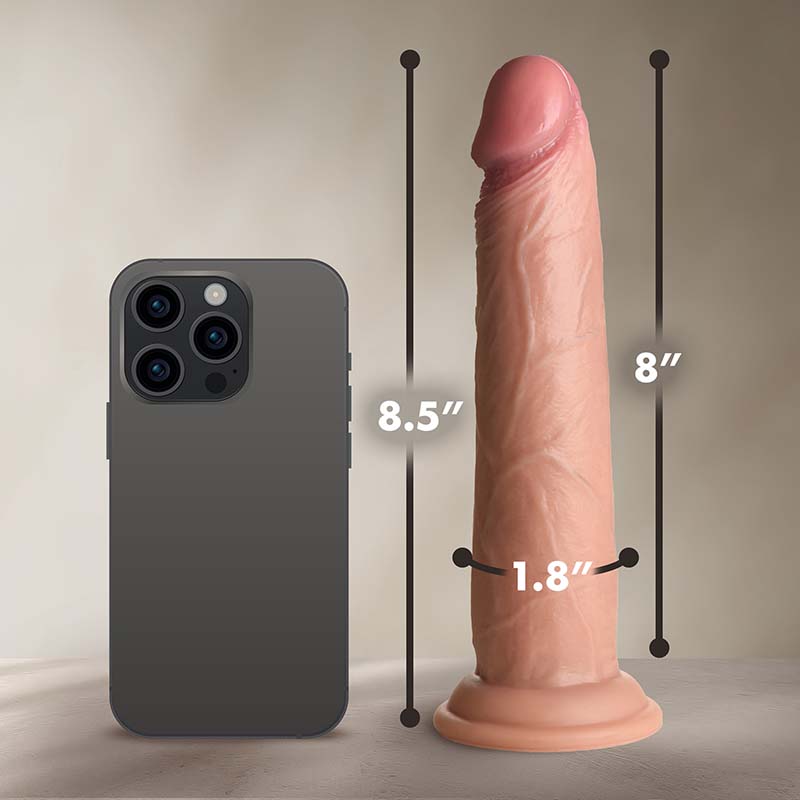 Real Skin Silicone Dildo - 8.5" - Image 5