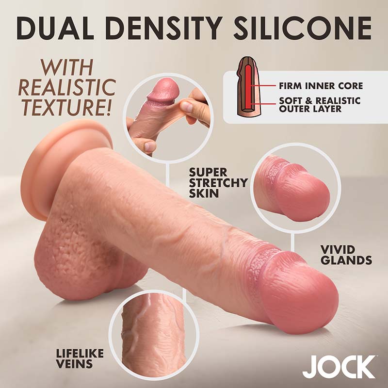 8 Inch Real Skin Silicone Dildo with Balls - Medium - Image 4