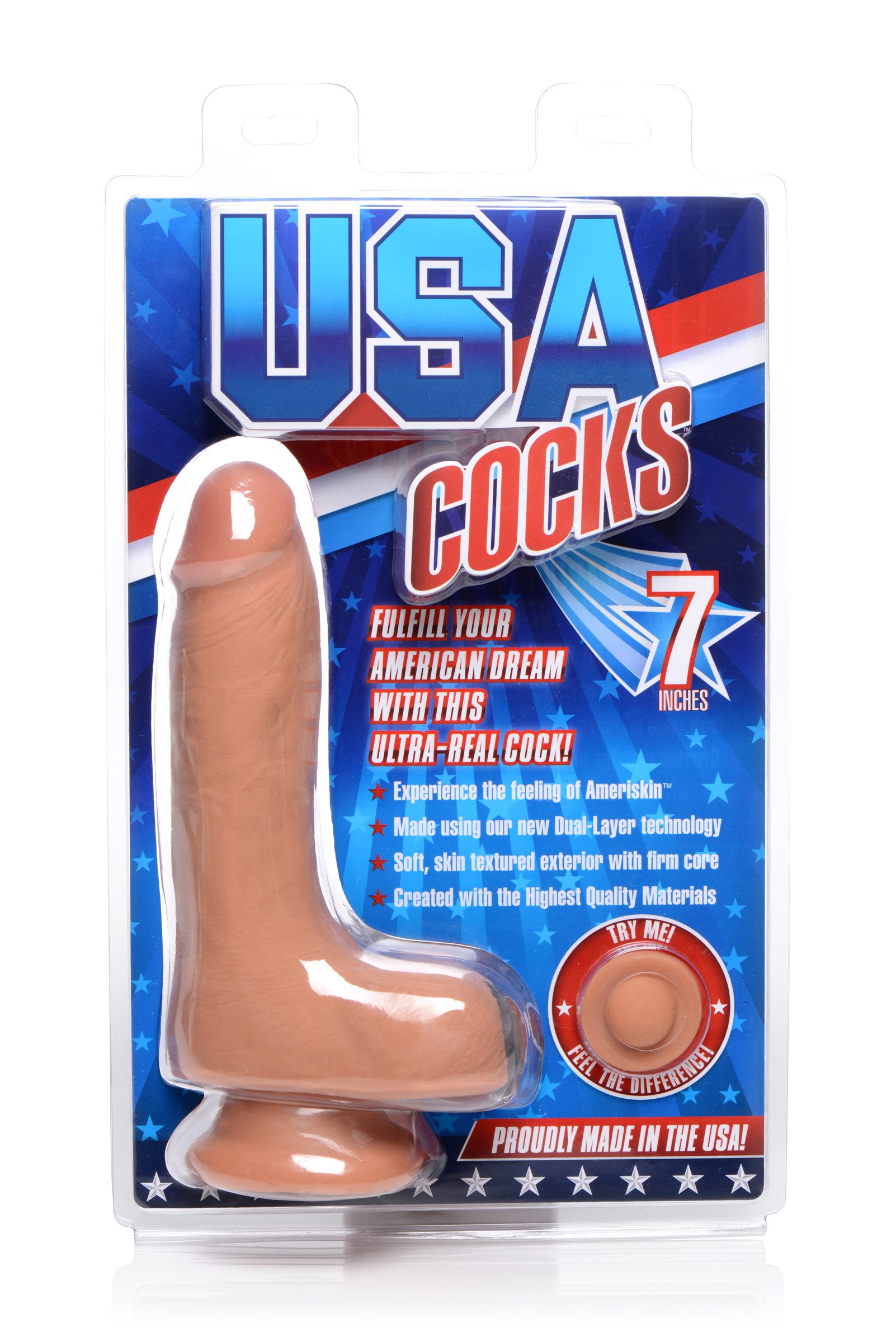 7 Inch Ultra Real Dual Layer Suction Cup Dildo- Medium Skin Tone - Image 6