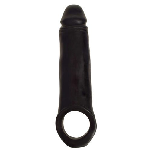 2 Inch Penis Enhancer with Ball Strap - Black - Image 2