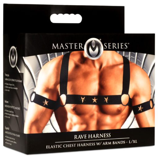 Rave Harness Elastic Chest Harness with Arm Bands - L/XL - Image 8