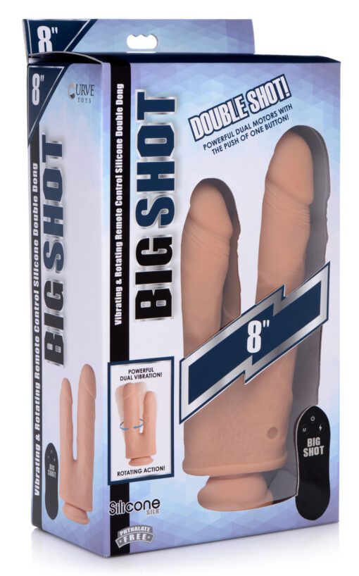 Vibrating and Rotating Remote Control Silicone Double Dildo - Image 6