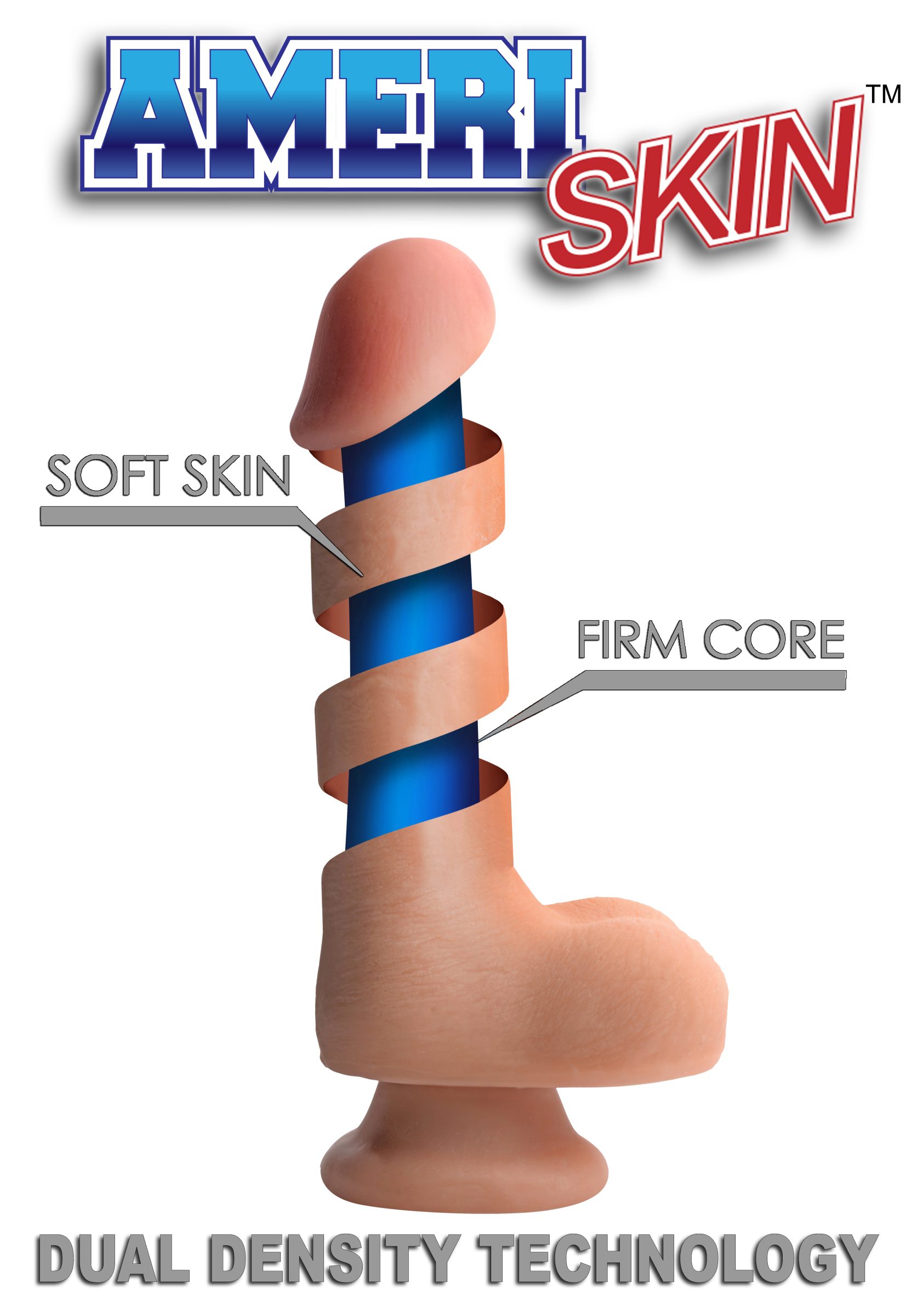 7 Inch Ultra Real Dual Layer Suction Cup Dildo- Medium Skin Tone - Image 5