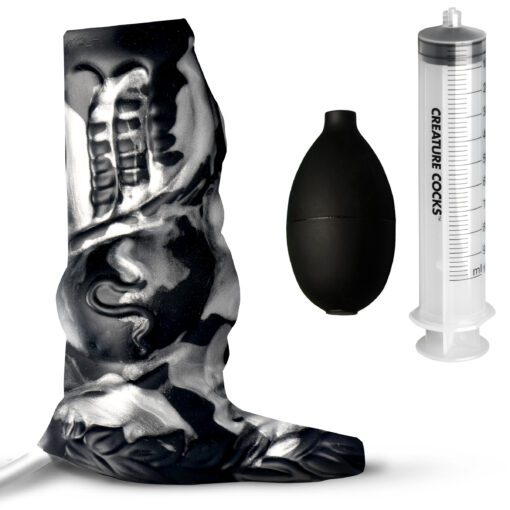 Night Prowler Squirting Silicone Penis Enhancer - Silver - Image 6