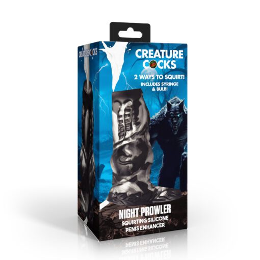 Night Prowler Squirting Silicone Penis Enhancer - Silver - Image 7