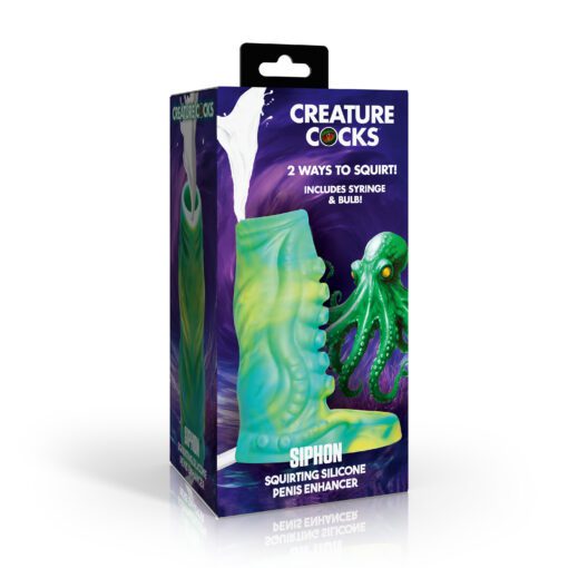 Tentacle Squirting Silicone Penis Enhancer - Green - Image 6