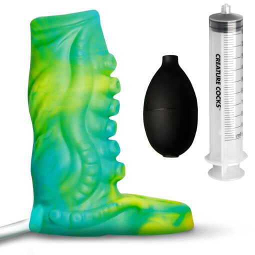 Tentacle Squirting Silicone Penis Enhancer - Green - Image 5