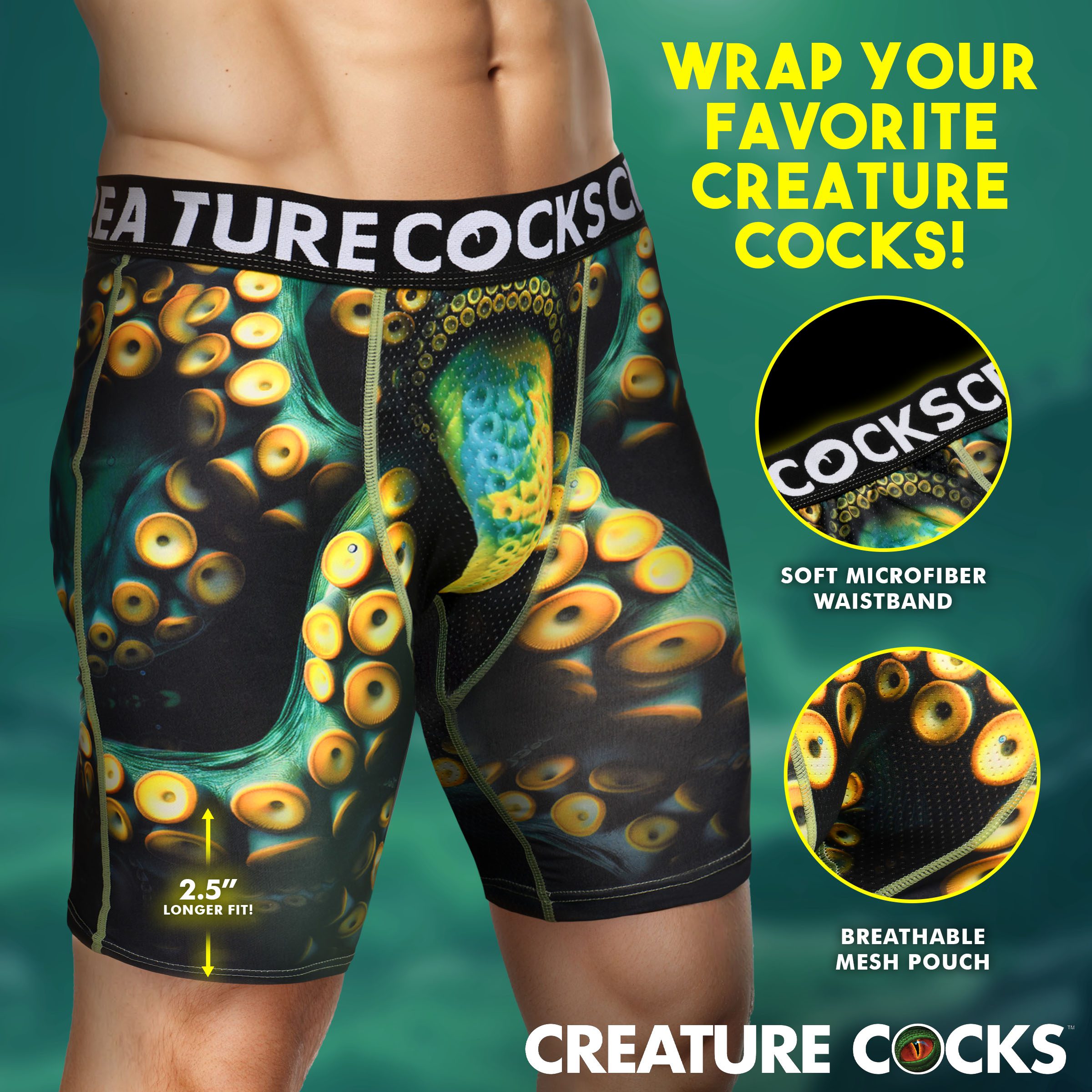 Creature Wear Monstropus Tentacled Monster Boxer Shorts - Small - Image 3