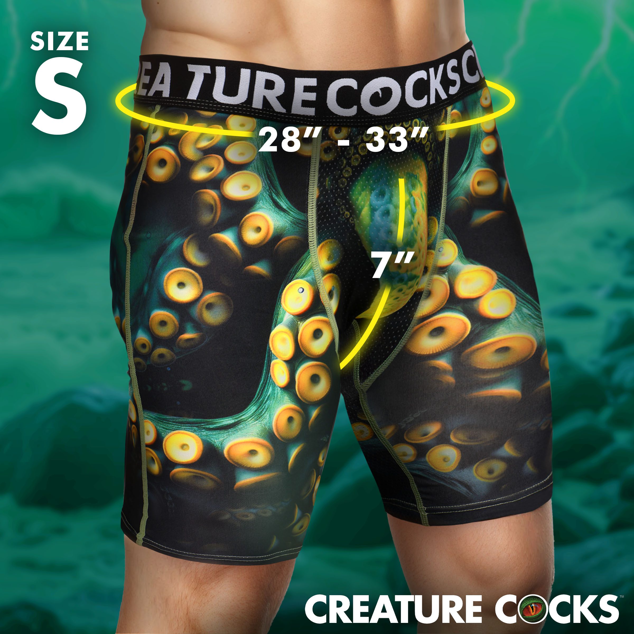 Creature Wear Monstropus Tentacled Monster Boxer Shorts - Small - Image 5
