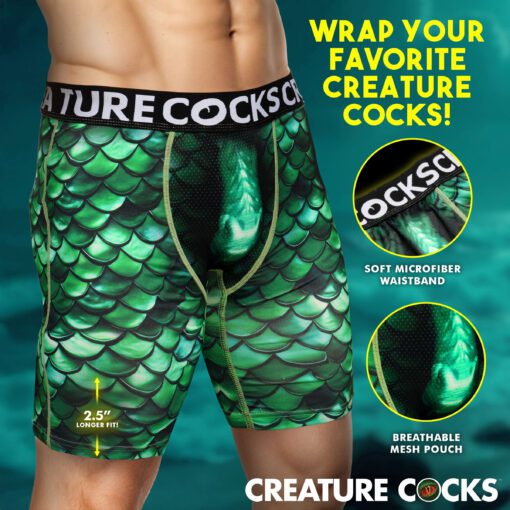Creature Wear Cockness Monster Lake Creature Boxer Shorts - Small - Image 3