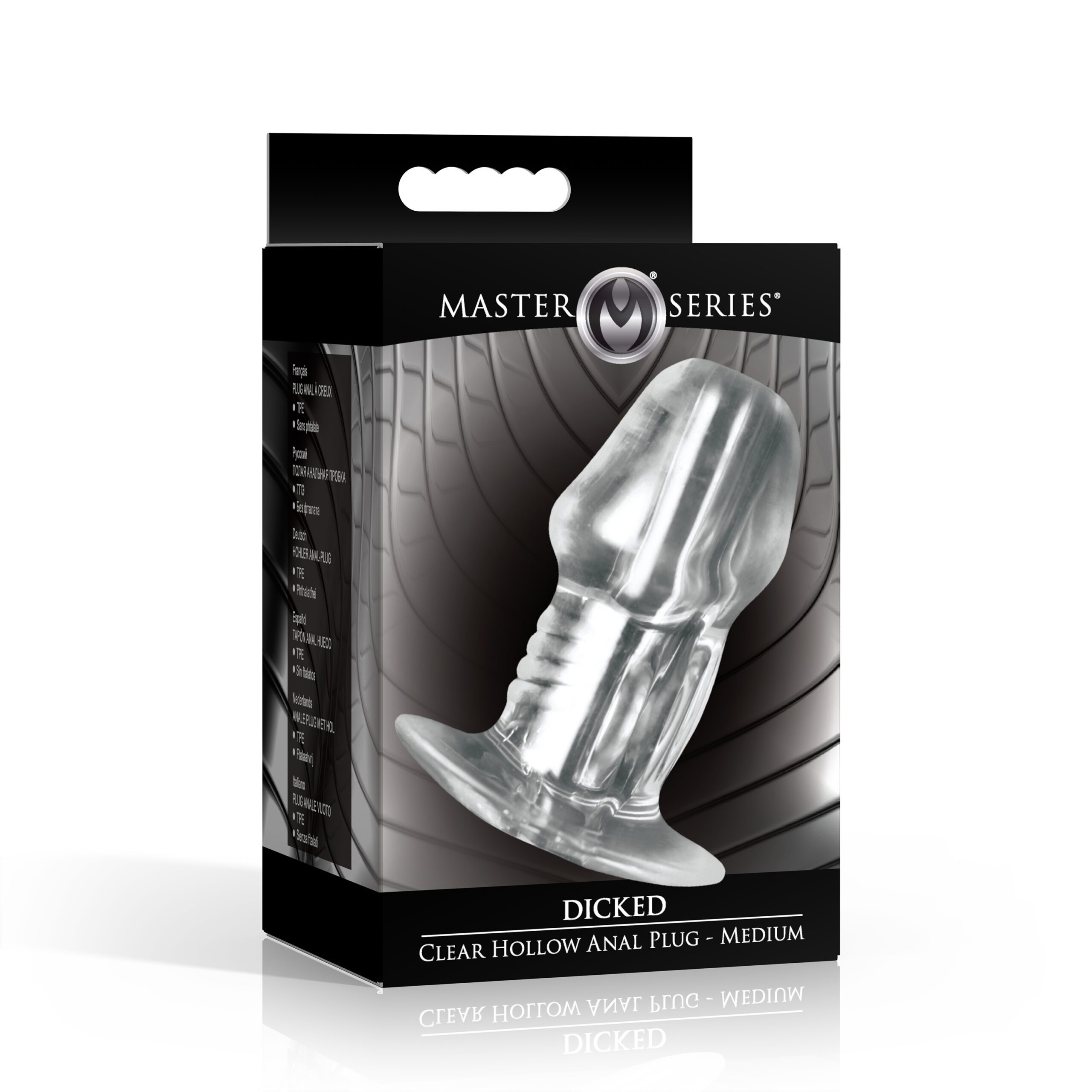 Dicked Clear Hollow Anal Plug - Medium - Image 8