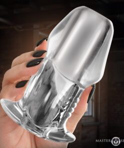 Dicked Clear Hollow Anal Plug - Large