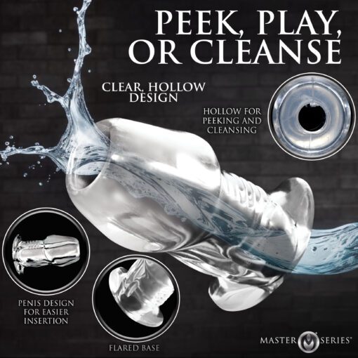 Dicked Clear Hollow Anal Plug - Large - Image 3