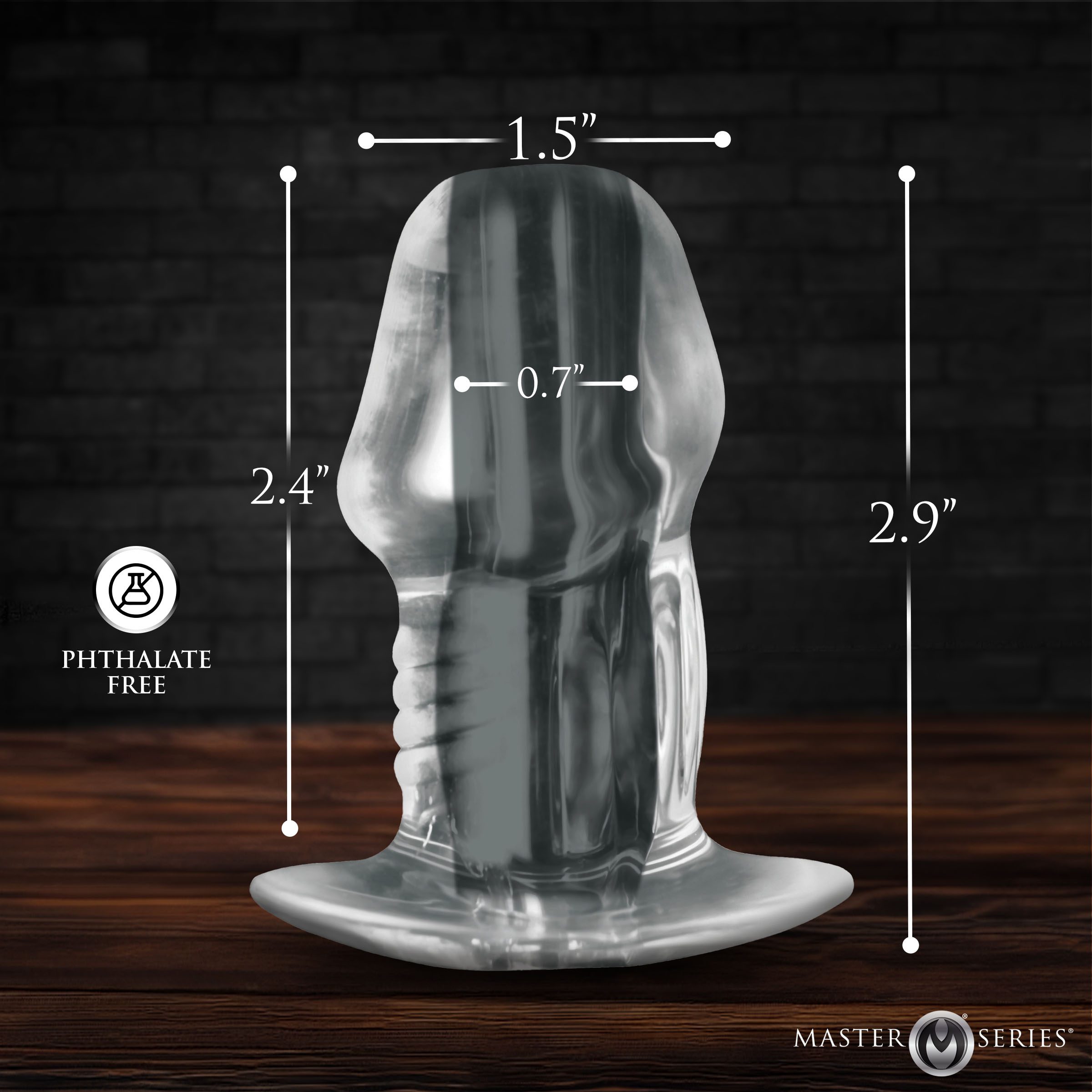 Dicked Clear Hollow Anal Plug - Small - Image 5