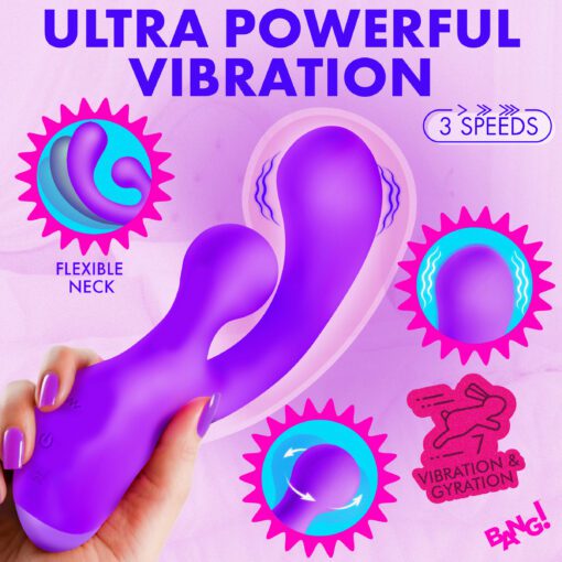 Gyro Rabbit Silicone Vibrator - Purple - Image 2