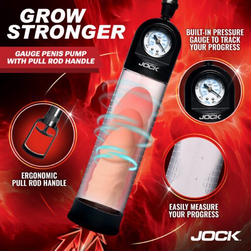 Pump Up Gauge Penis Pump with Pull Handle - Image 2