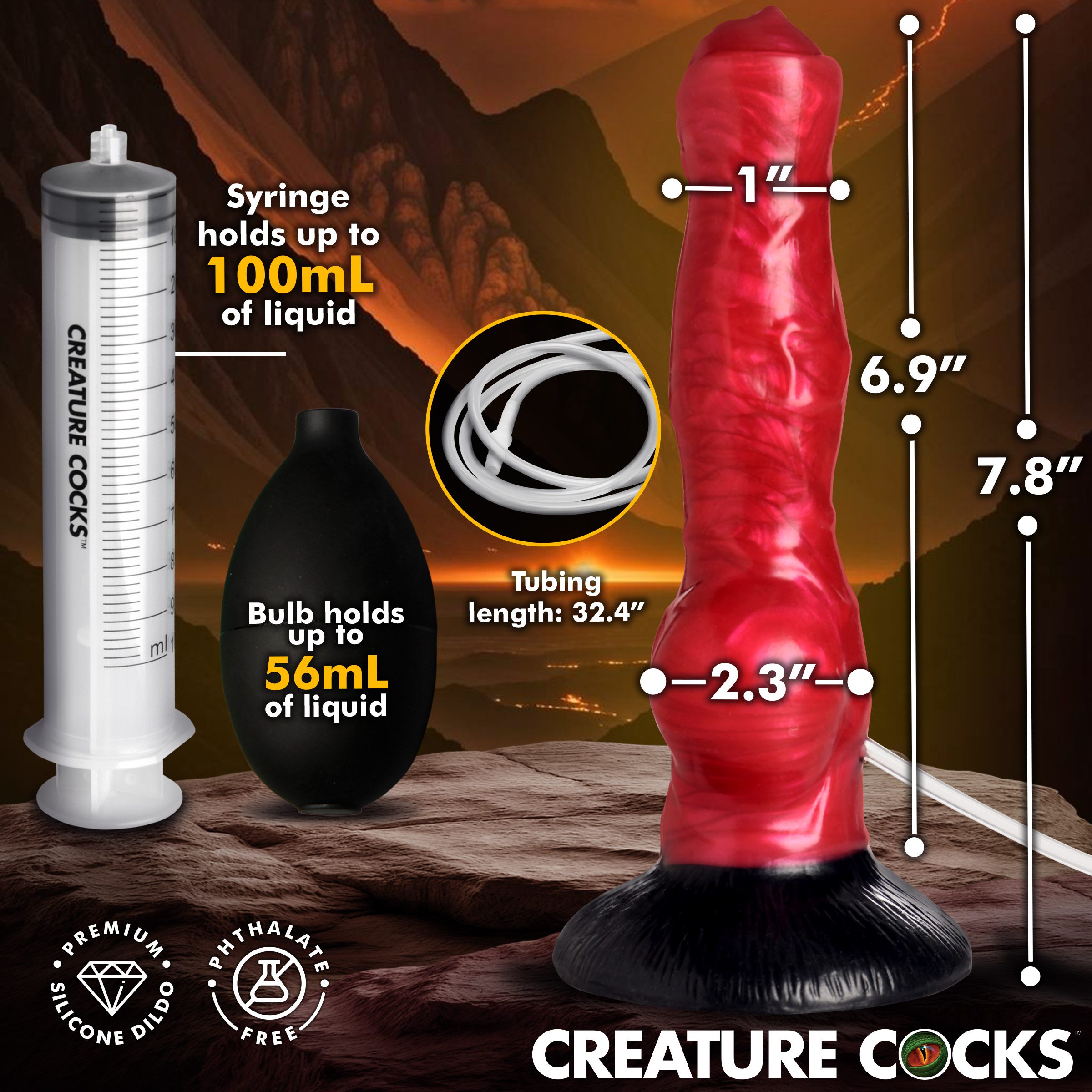 Hell Hound Squirting Silicone Dildo - Image 4